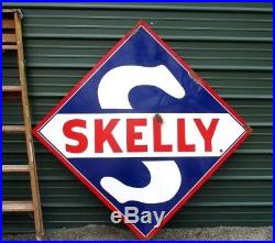 Large Vintage Style Hand Painted Heavy Metal Skelly Gas Oil Sign Not Porcelain