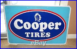 Large Vintage c. 1970 Cooper Tires Tire Gas Station Oil 45W Embossed Metal Sign