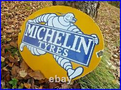 MICHELIN porcelain sign 20 vintage old gasoline oil advertising USA tires bib