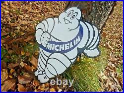 MICHELIN porcelain sign 21 vintage old gasoline oil advertising USA tires bib