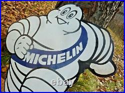 MICHELIN porcelain sign 21 vintage old gasoline oil advertising USA tires bib