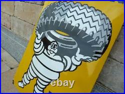 MICHELIN porcelain sign 24 convex advertising vintage oil gas tires US XY tire