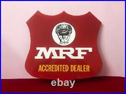 MRF Tyre Dealer 2 Side Original Vintage Advt Tin Enamel Porcelain Sign Board D81