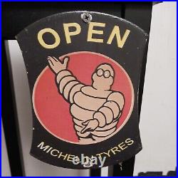 Michelin Man Tire Service Sales Vintage Door Push Die-cut Porcelain Sign