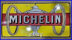 Michelin Tires Porcelain Enamel Sign 48 X 24 Inches