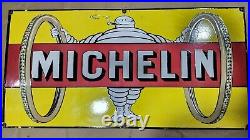 Michelin Tires Porcelain Enamel Sign 48 X 24 Inches