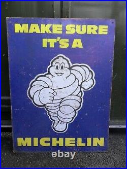 Michelin Wooden Vintage Tyre Advertising Workshop Sign Wall Art Man Cave