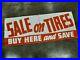 NOS-1941-Vintage-advertising-CLOTH-Tire-Dealer-Poster-Banner-Sign-Gas-Oil-WOW-01-fed