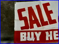NOS 1941 Vintage advertising CLOTH Tire Dealer Poster Banner Sign Gas Oil WOW