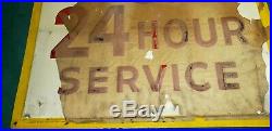 NOS Vintage 1949 Goodyear Tires 24 Hr Service Station 36 Embossed Metal Sign