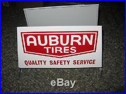 NOS Vintage Auburn Tire Display Stand Sign