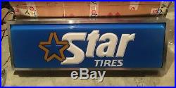 NOS Vintage Embossed Star Tire Double Sided Lighted Sign