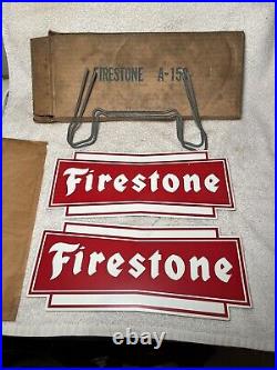 NOS Vintage Firestone Tire Stand Rack Sign