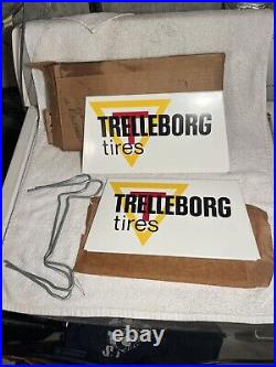 NOS Vintage Trelleborg Tire Stand Sign