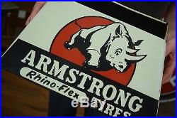 Nice Armstrong Rhino Flex Vintage 40's Tire Stand Sign Service Garage Display