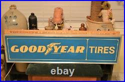 Nice Double Sided Vintage GOODYEAR TIRES Dealer Electric Lighted Sign 36x10