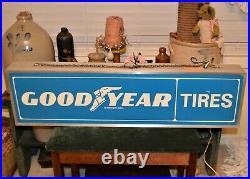Nice Double Sided Vintage GOODYEAR TIRES Dealer Electric Lighted Sign 36x10