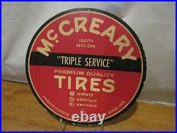 ORIGINAL VINTAGE SINCE 1915 McCREARY TRIPLE SERVICE TIRE INSERT SIGN R M RILEY