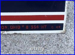 ORIGINAL early Double Sided Vintage HOOD TIRE ARROW Sign OLD Gas Oil Mancave WOW