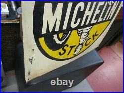 Old Antique Vintage Gas Oil Michelin Tire Service Station Advertising Tin Sign