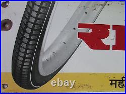 Old Collectible Vintage Indian Ralson Tyre Ad. Porcelain Enamel Sign Board
