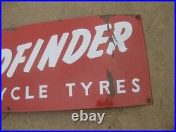 Old Vintage Antique Enamel Sign Shop Advert Bicycle Bike Tire Tyre Pathfinder 3