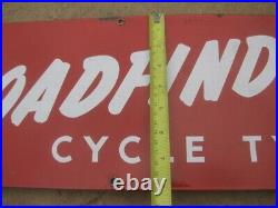 Old Vintage Antique Enamel Sign Shop Advert Bicycle Bike Tire Tyre Pathfinder 3