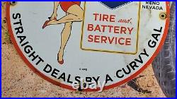 Old Vintage Goodyear Tires & Battery Service Porcelain Enamel Gas Station Sign