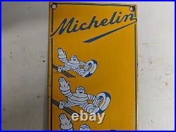 Old Vintage Michelin Man Tires Porcelain Advertising Sign Wheel Tire