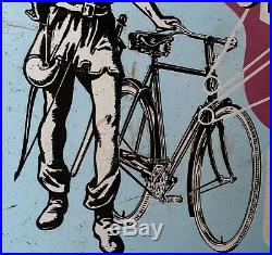 Old Vintage Robinhood Raleigh Bicycle Porcelain Enamel Sign Board Nottingham