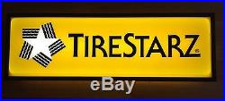 Old Vtg Double Sided Tire Starz Advertising Sign Light Hanging Garage Shop Auto