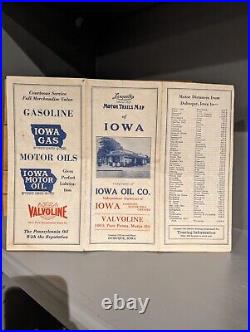 Old and Original 1927 Iowa Oil Company Roadmap Vintage Dubuque Iowa Iowa Gas