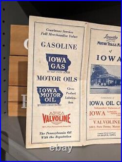 Old and Original 1927 Iowa Oil Company Roadmap Vintage Dubuque Iowa Iowa Gas