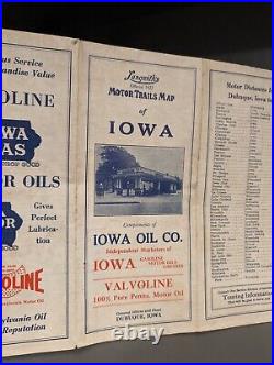 Old and Original 1927 Iowa Oil Company Roadmap Vintage Dubuque Iowa Iowa Gas