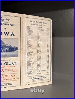 Old and Original 1927 Iowa Oil Company Roadmap Vintage Dubuque Iowa Iowa Gas