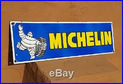 Original 1930's Old Vintage Rare Michelin Tyre Ad. Porcelain Enamel Sign Board