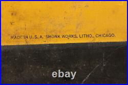 Original 42 Vtg Pennsylvania Vacuum Cup Tires Embossed Tin Advertising Sign