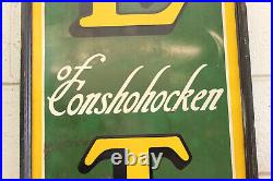 Original 72 Vintage Lee Tires of Conshohocken Advertising Sign with Wood Frame
