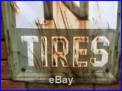 Original Authentic Vintage REMINGTON Tires Metal Sign 5 FT tall, 14 wide