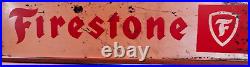 Original FIRESTONE porcelain sign advertising vintage tires gas oil double sided