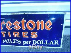 Original Firestone Tires Porcelain Gas Oil Sign Vintage