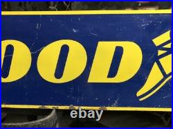 Original GOODYEAR Tire Wingfoot 2 Side Sign Vintage Old Garage Mancave WILL SHIP