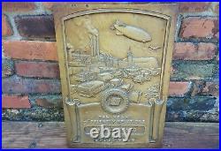 Original Old Antique VTG GoodYear Tire JS Bullock Ten Years Cast Iron Metal Sign