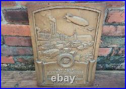 Original Old Antique VTG GoodYear Tire JS Bullock Ten Years Cast Iron Metal Sign