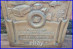 Original Old Antique VTG GoodYear Tire JS Bullock Ten Years Cast Iron Metal Sign