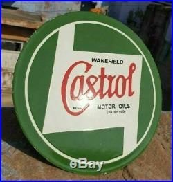 Original Rare 1930's Old Antique Vintage Castrol Ad. Porcelain Enamel Sign Board