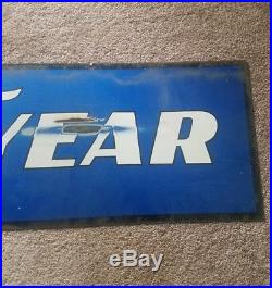 Original Vintage 1960's Goodyear Tires Gas Station Oil 2 Sided 48 Metal Sign