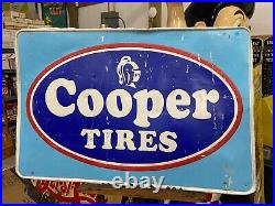 Original Vintage Cooper Tires Sign 45 x 29 GAS OIL AUTO