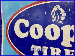 Original Vintage Cooper Tires Sign 45 x 29 GAS OIL AUTO