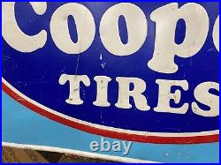 Original Vintage Cooper Tires Sign 45 x 29 GAS OIL AUTO